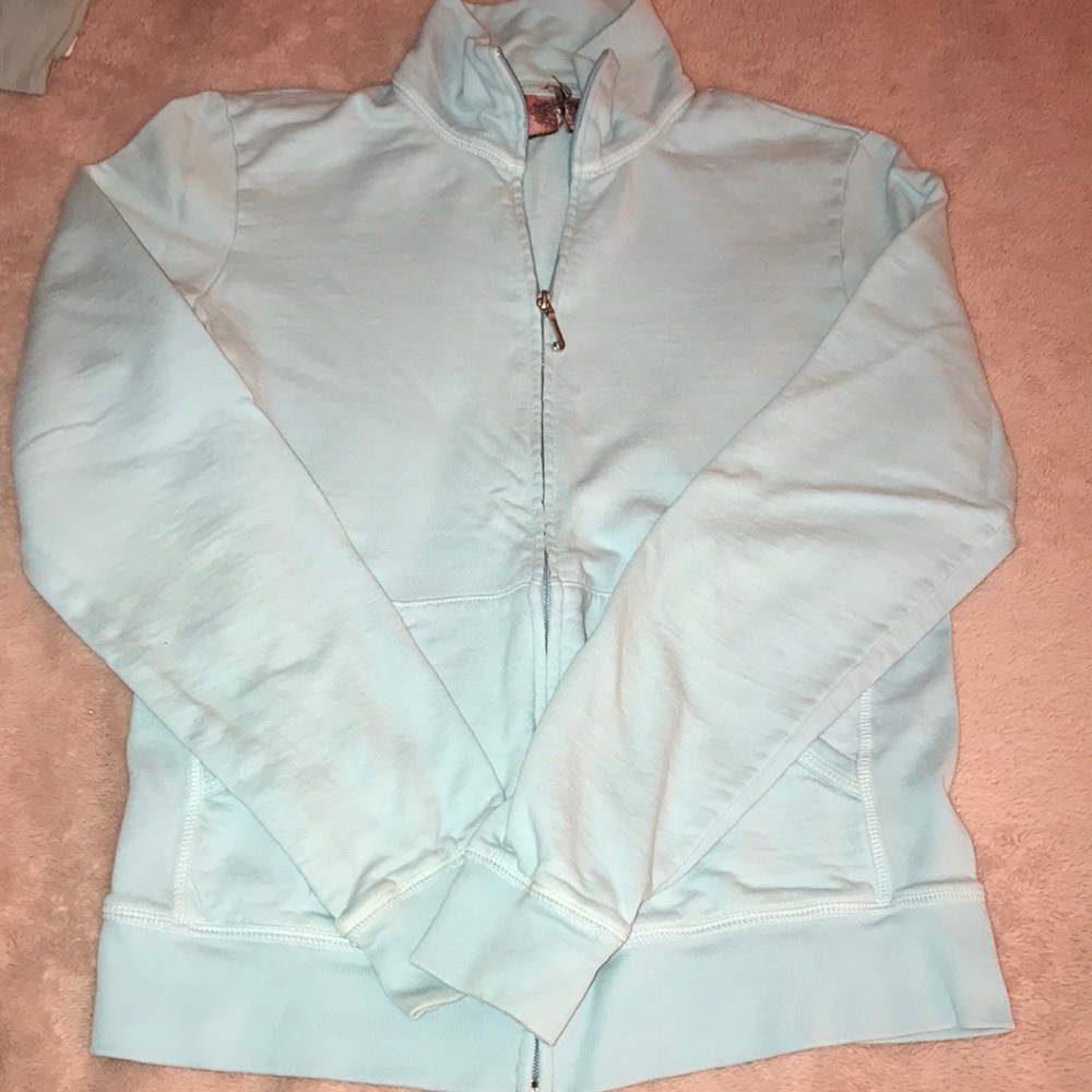 Juicy Couture Cotton Robin Egg Blue track jacket
